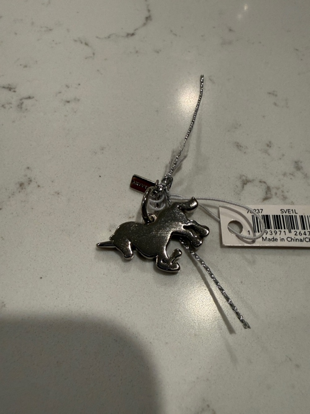 NWT Coach Silver Unicorn Crystal Charm Keyring - Picture 4 of 4